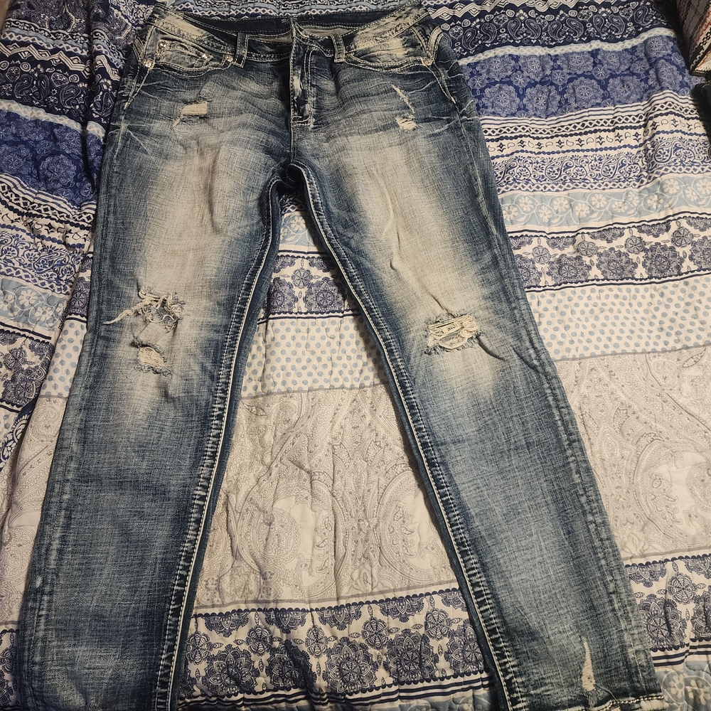 Miss Me Distressed Blue Jeans for Women